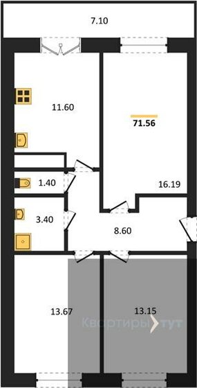 71,6 м², 3-комнатная квартира 6 154 160 ₽ - изображение 1