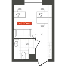 Квартира 21,4 м², 1-комнатные - изображение 1