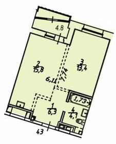 41,9 м², 1-комнатная квартира 7 000 000 ₽ - изображение 24