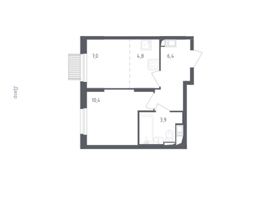 Квартира 33 м², 2-комнатная - изображение 1