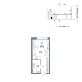 25,6 м², квартира-студия 3 814 400 ₽ - изображение 27