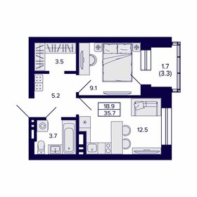 30 м², 1-комнатная квартира 2 600 000 ₽ - изображение 85