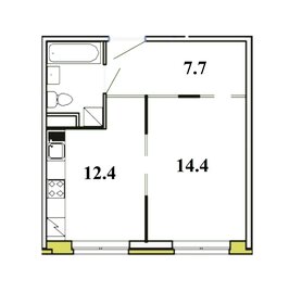 Квартира 39,2 м², 1-комнатная - изображение 1