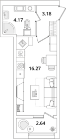 25 м², квартира-студия 5 922 200 ₽ - изображение 62