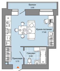 Квартира 27 м², студия - изображение 1