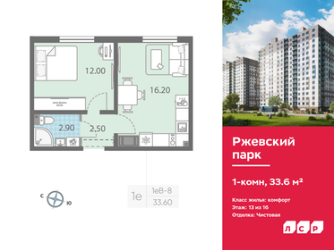 Квартира 33,6 м², 1-комнатная - изображение 1