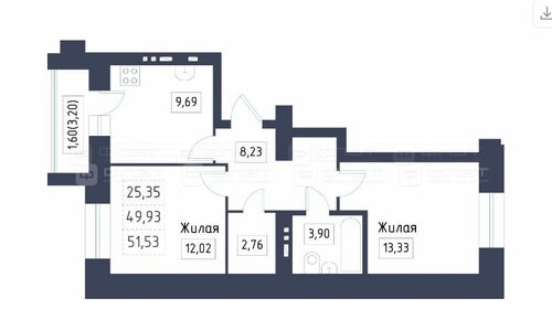 Квартира 28,6 м², 1-комнатная - изображение 1