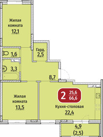 Квартира 69,1 м², 2-комнатная - изображение 1