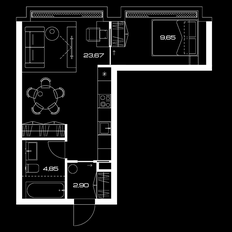 Квартира 40,9 м², студия - изображение 2