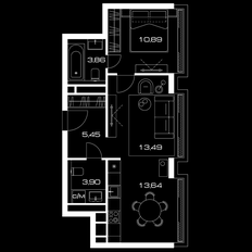 Квартира 51 м², 1-комнатная - изображение 2