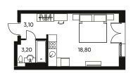 Квартира 24,8 м², студия - изображение 1