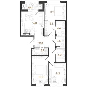 86,2 м², 3-комнатная квартира 29 568 064 ₽ - изображение 60