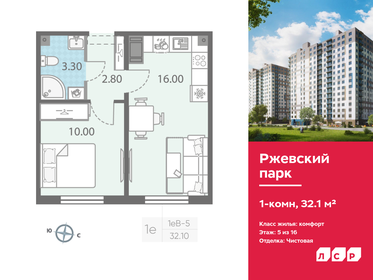 32,1 м², 1-комнатная квартира 5 232 300 ₽ - изображение 19