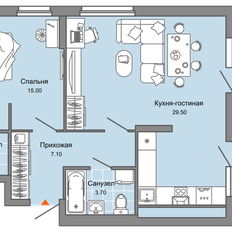 Квартира 63 м², 2-комнатная - изображение 2