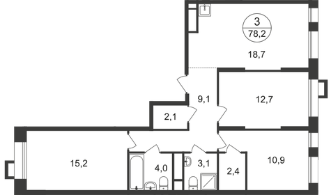 83 м², 3-комнатная квартира 20 900 000 ₽ - изображение 69