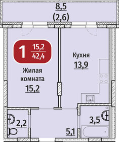 35,7 м², 1-комнатная квартира 5 500 000 ₽ - изображение 92