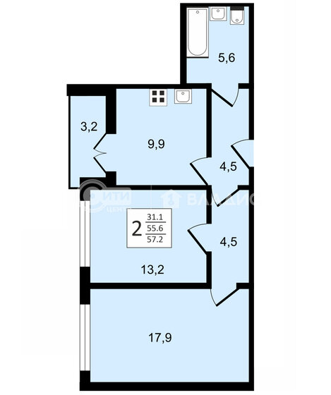 35,9 м², 1-комнатная квартира 3 300 738 ₽ - изображение 12