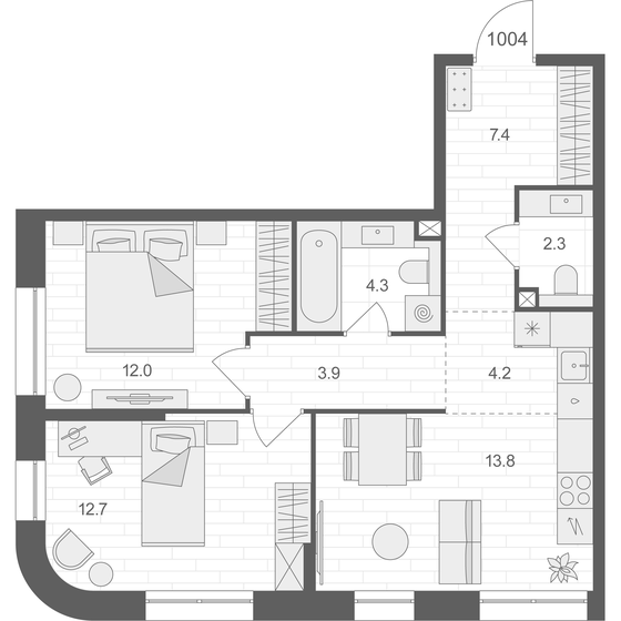 60,6 м², 2-комнатная квартира 32 724 728 ₽ - изображение 30