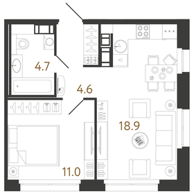 Квартира 39,2 м², 1-комнатная - изображение 1