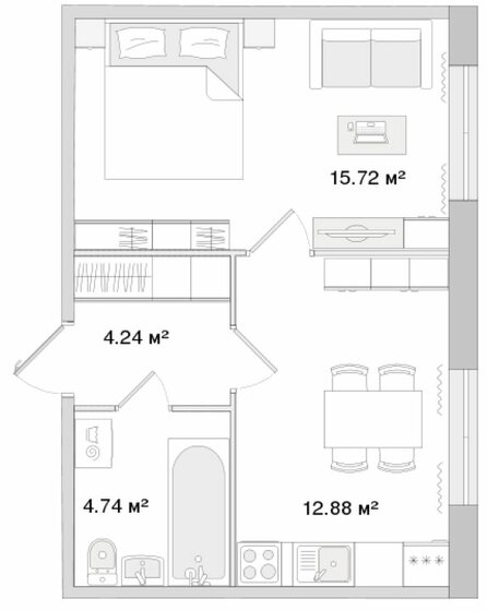 37,6 м², 1-комнатная квартира 10 266 805 ₽ - изображение 1