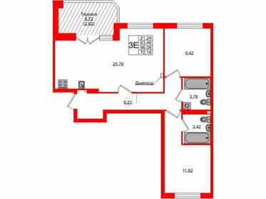 Квартира 66,1 м², 2-комнатная - изображение 1