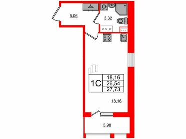 26,5 м², квартира-студия 6 800 000 ₽ - изображение 101
