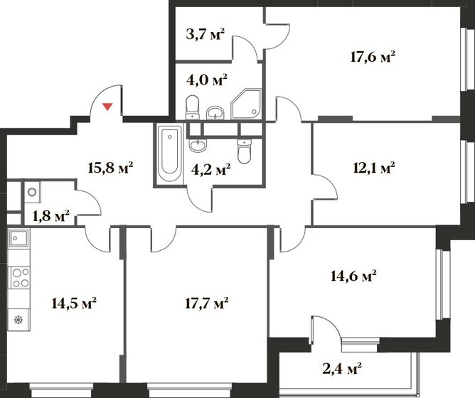 108,4 м², 4-комнатная квартира 23 836 460 ₽ - изображение 1