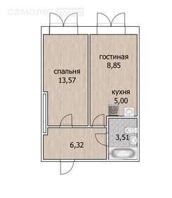 Квартира 37,7 м², 2-комнатная - изображение 5