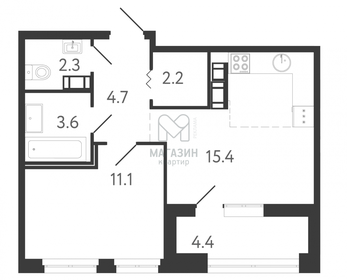 Квартира 41,5 м², 1-комнатная - изображение 1