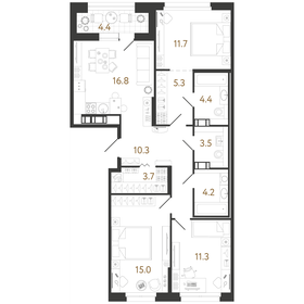 88,4 м², 3-комнатная квартира 31 015 000 ₽ - изображение 111