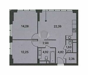 Квартира 65 м², 3-комнатная - изображение 1