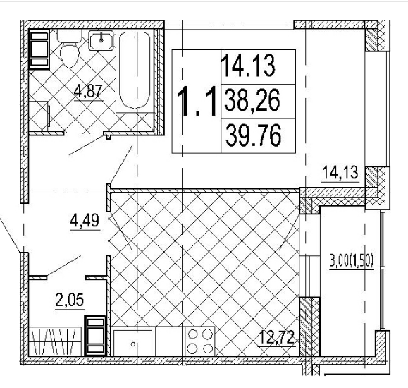 39,7 м², 1-комнатная квартира 19 118 000 ₽ - изображение 1