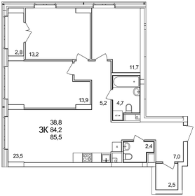 84 м², 3-комнатная квартира 7 000 000 ₽ - изображение 135