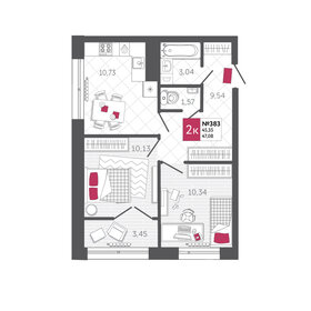 49 м², 2-комнатная квартира 6 000 000 ₽ - изображение 78