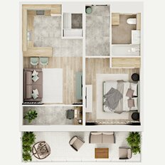 Квартира 45,1 м², 1-комнатная - изображение 3