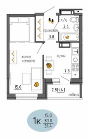 30,4 м², 1-комнатная квартира 4 000 000 ₽ - изображение 73