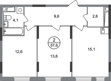 60,1 м², 2-комнатная квартира 14 958 898 ₽ - изображение 49