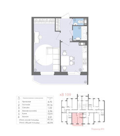 40,9 м², 1-комнатная квартира 5 105 200 ₽ - изображение 6