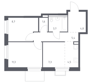 Квартира 47,3 м², 2-комнатная - изображение 1