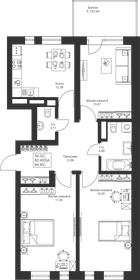 82,7 м², 3-комнатная квартира 10 168 410 ₽ - изображение 101