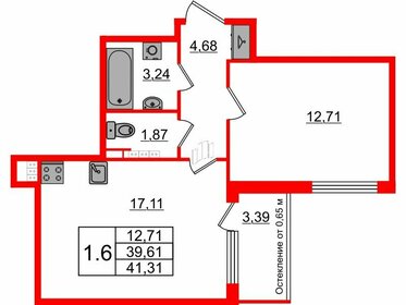 39,1 м², 1-комнатная квартира 7 200 030 ₽ - изображение 50