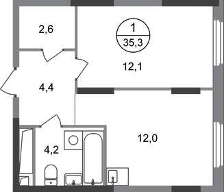 36,9 м², 1-комнатная квартира 10 590 000 ₽ - изображение 45