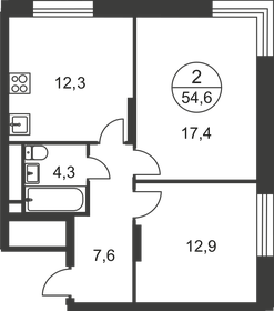 55 м², 2-комнатная квартира 14 200 000 ₽ - изображение 81