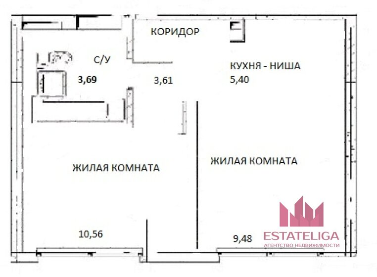 33 м², 2-комнатная квартира 7 880 000 ₽ - изображение 1