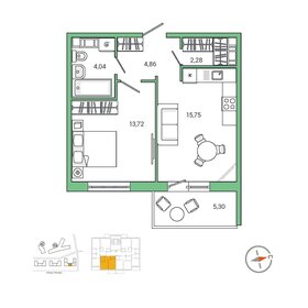 Квартира 41,6 м², 1-комнатная - изображение 1
