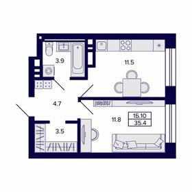 42 м², 1-комнатная квартира 3 250 000 ₽ - изображение 89