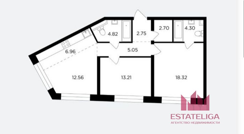 70,7 м², 3-комнатная квартира 38 000 000 ₽ - изображение 1