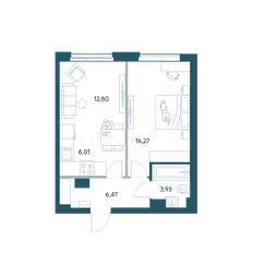 Квартира 45,5 м², 2-комнатная - изображение 3