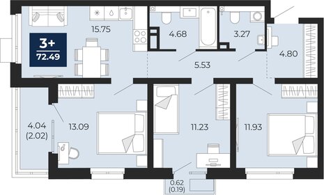 72,2 м², 3-комнатная квартира 7 500 000 ₽ - изображение 39