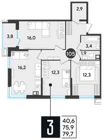 70,8 м², 3-комнатная квартира 8 285 940 ₽ - изображение 32